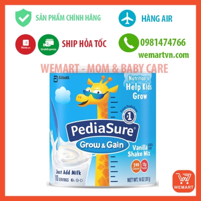 SỮA BỘT PEDIASURE HƯƠU CAO CỔ MỸ HƯƠNG VANI 400G DATE 2023