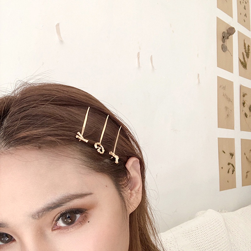 Kẹp tóc kim loại hình chữ cái tiếng anh cho nữ