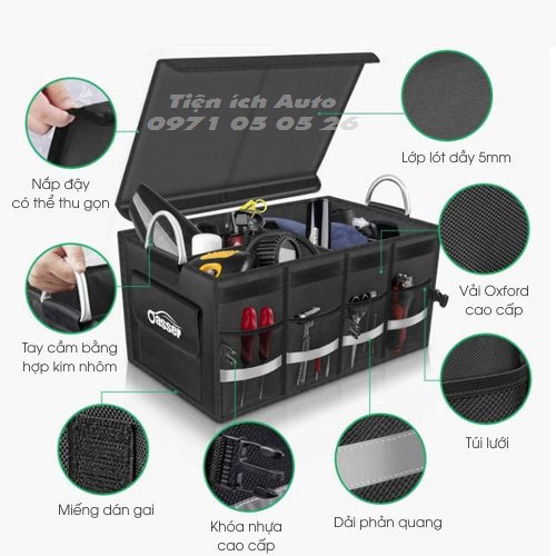 Thùng đựng đồ đa năng vải dù Oxford 1680D cao cấp xếp gọn, gấp gọn - Nhập khẩu chính hãng | tienich_auto