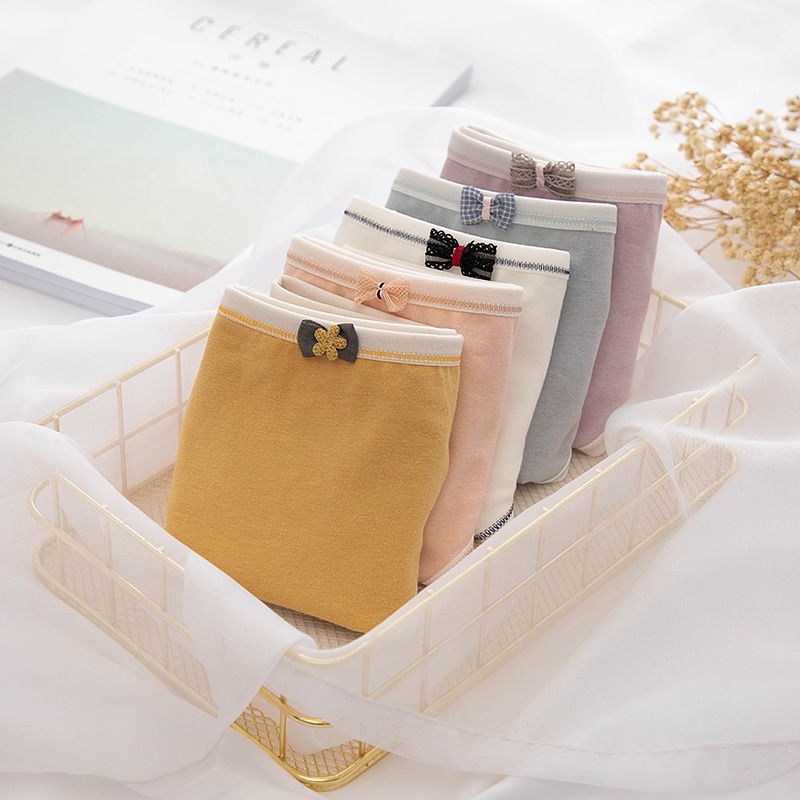 Quần Lót Cotton Nơ Tông Màu Solid Color QL16