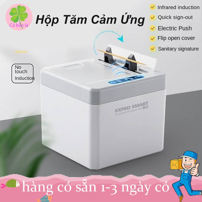 Hộp Tăm Cảm Ứng Thông Minh Hộp Tăm Cảm Ứng Hồng Ngoại Tự Đông Đưa Tăm Và Đóng Lại Không Chạm Vệ Sinh An Toàn Gia Đình