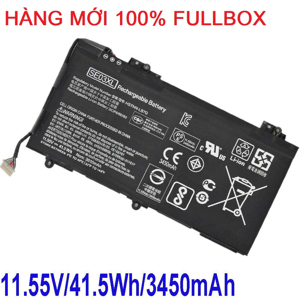 Pin Laptop HP Pavilion 14AL 14-AL000 14-AL027TX 14-AI117TU 14-AV 15-AU Mã Pin SE03XL Loại 41.5 Wh có Video Thực Tế