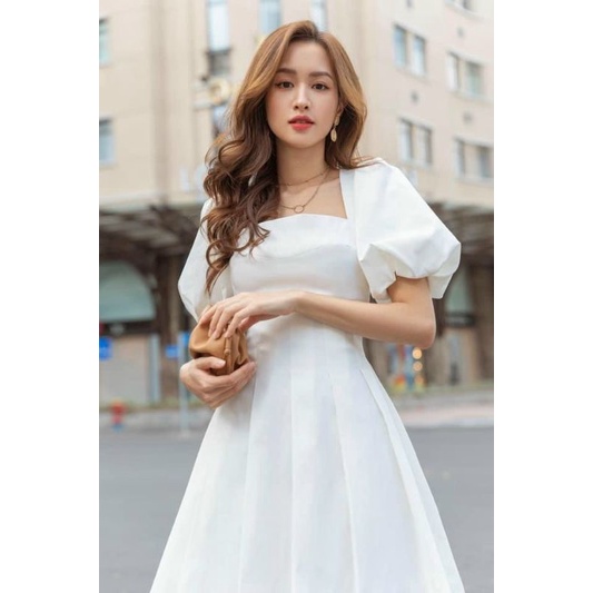 Đầm chít ben tay phồng