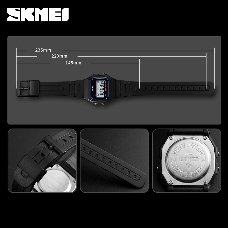 Đồng Hồ Điện Tử SKMEI 1412 Chống Nước 5 Thanh 7 Màu Đa Dạng