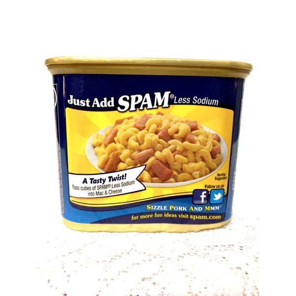 (date04/2024)Thịt hộp SPAM Mỹ 25% less sodium