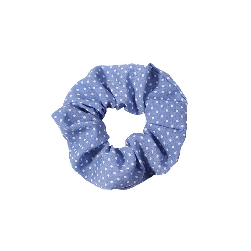 Dây buộc tóc màu xanh dương họa tiết hoa xinh xắn thời trang cho nữ