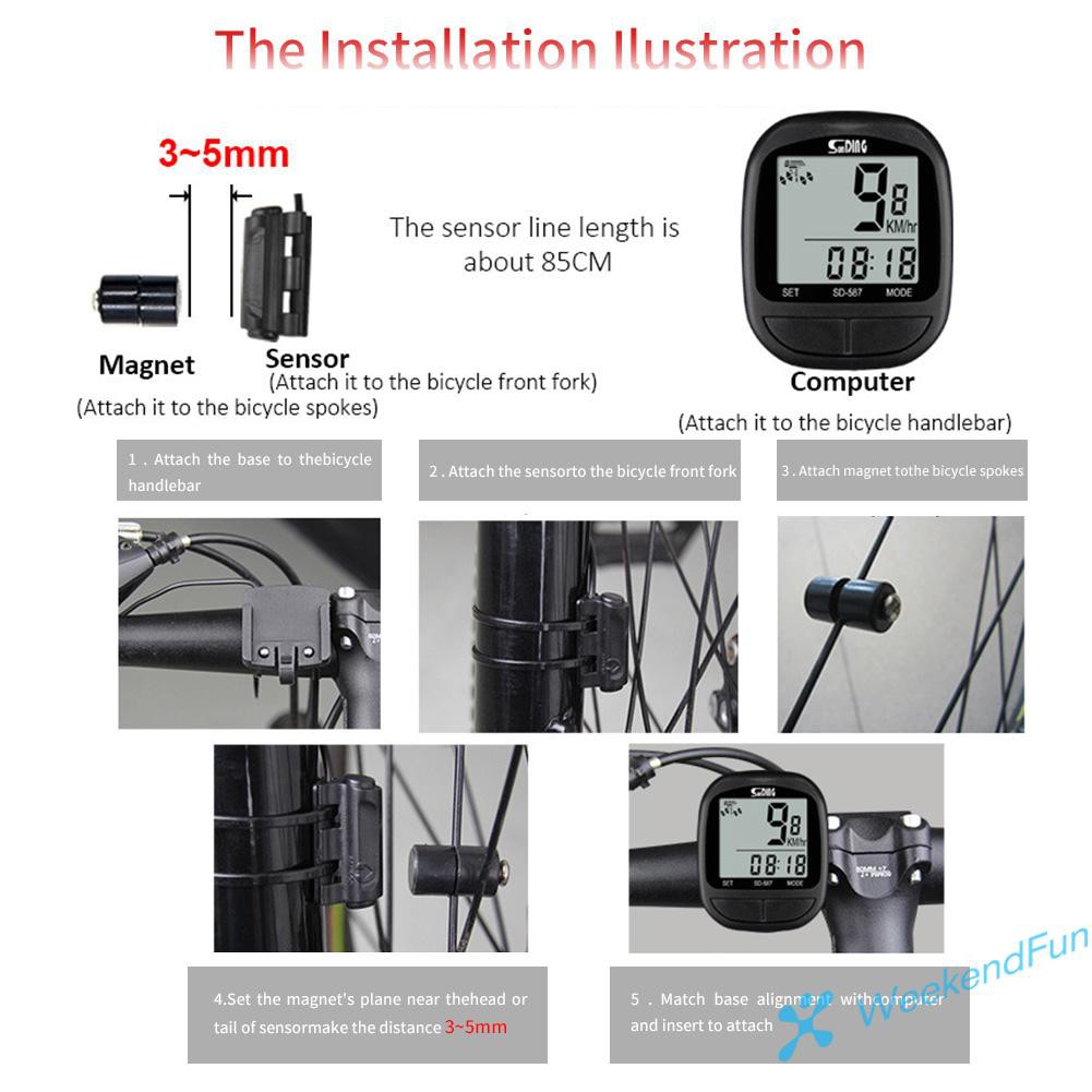 Đồng Hồ Đo Tốc Độ Màn Hình Lcd Chống Thấm Nước Cho Xe Đạp