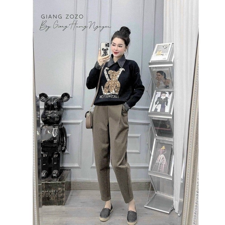 Quần baggy dạ tăm