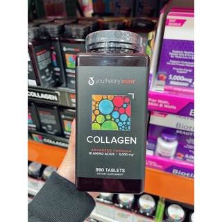 [ ĐỦ BILL STORE + AIR] Viên uống Collagen cho nam Youtheory Collagen for Men Mỹ 390 viên _ Live mua hang tại Mỹ