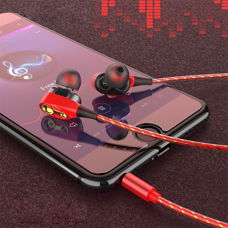 Fullbox Tai nghe chính hãng WJHH loa kép cho Android/ Iphone Bass trầm âm thanh HIFI cực hay