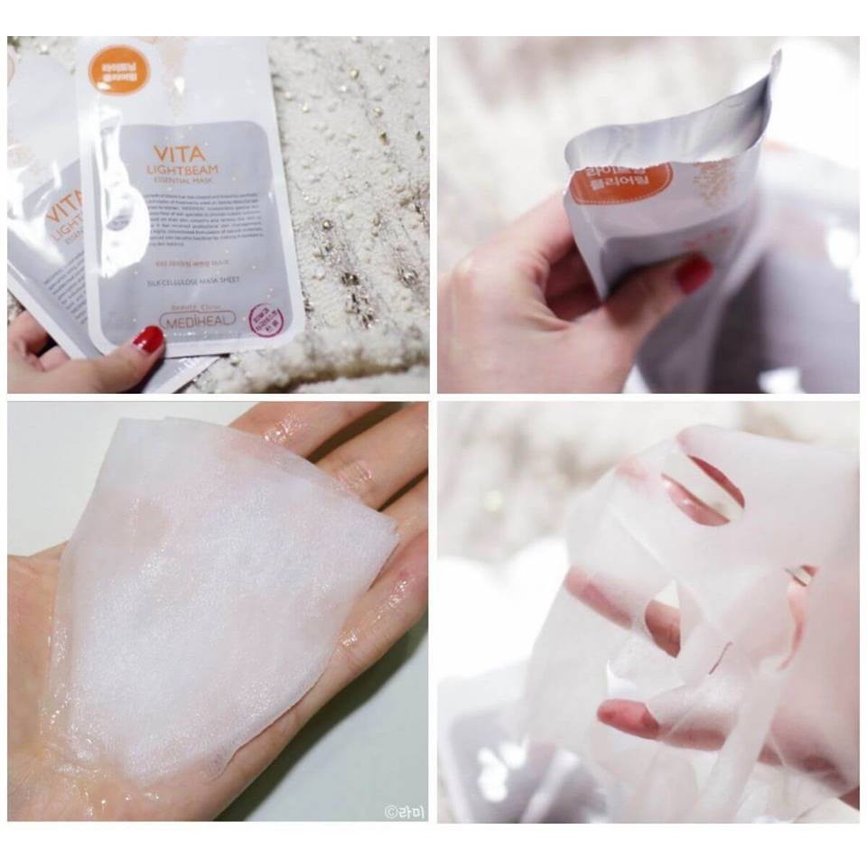 Mặt Nạ Dưỡng Trắng, Mờ Vết Thâm Mediheal Vita Lightbeam Essential Mask Ex 25ml