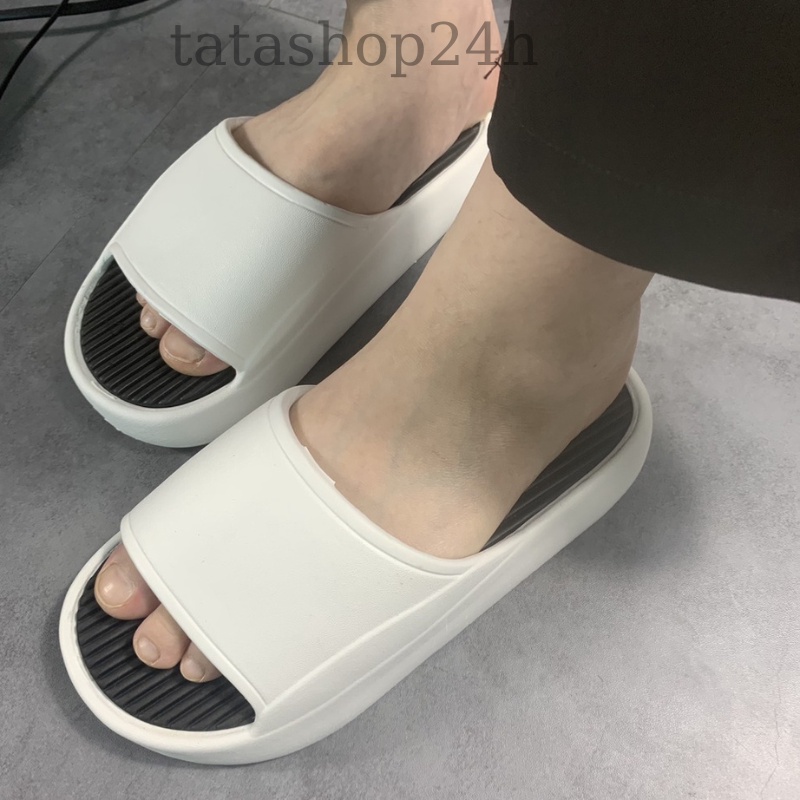 Dép bánh mì tăng chiều cao siêu nhẹ nam nữ 2022 - Dép unisex quai ngang cute.
