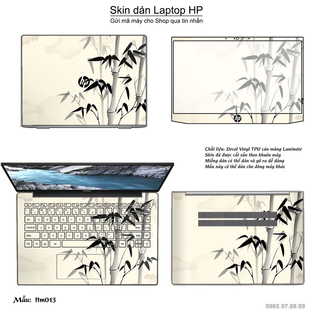 Skin dán Laptop HP in hình Tranh thủy mặc (inbox mã máy cho Shop)