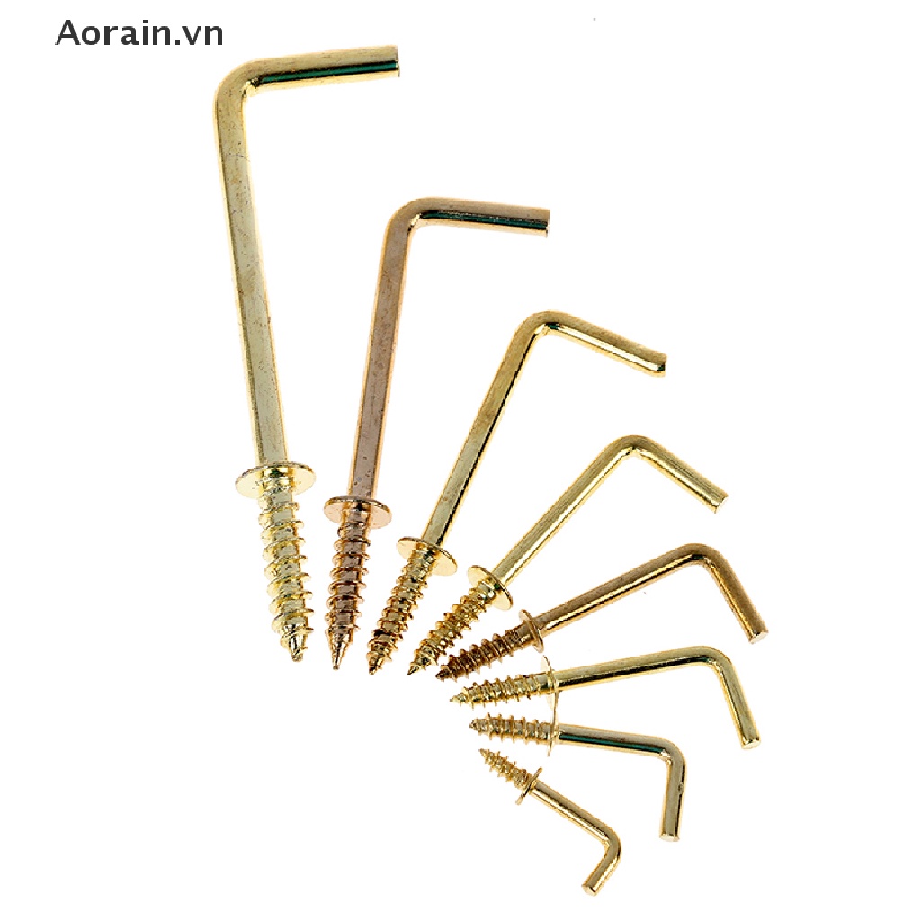 【Aorain】 10pcs L shape Dresser Cup Hooks Right Angle Screws 7 Style Hanger Iron Hanging .