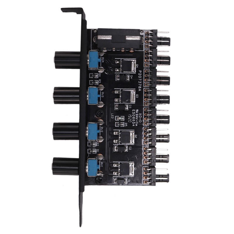 PC 8 Channels Hub 4 Knob Cooling Fan Speed Controller trynemgo