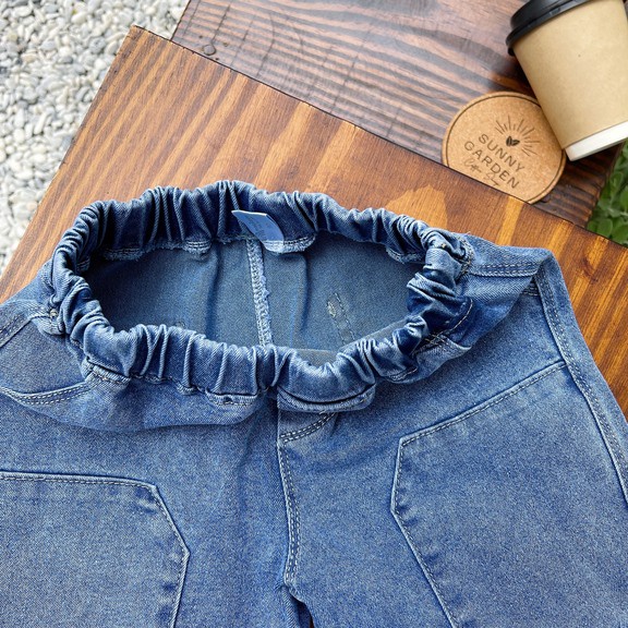 Quần lửng jean form rộng Magickids cho bé trai đi học đi chơi cạp chun co giãn phong cách Hàn Quốc QĐ22016