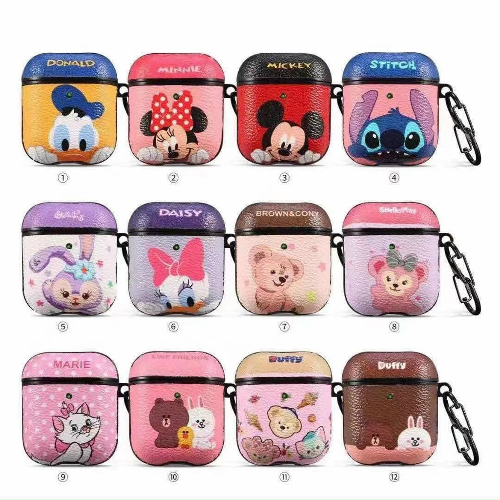 Case Vỏ Bao Airpods Đựng Tai Nghe Airpod 1 2 Disney Hoạt hình chuột Mickey, Vịt Donald