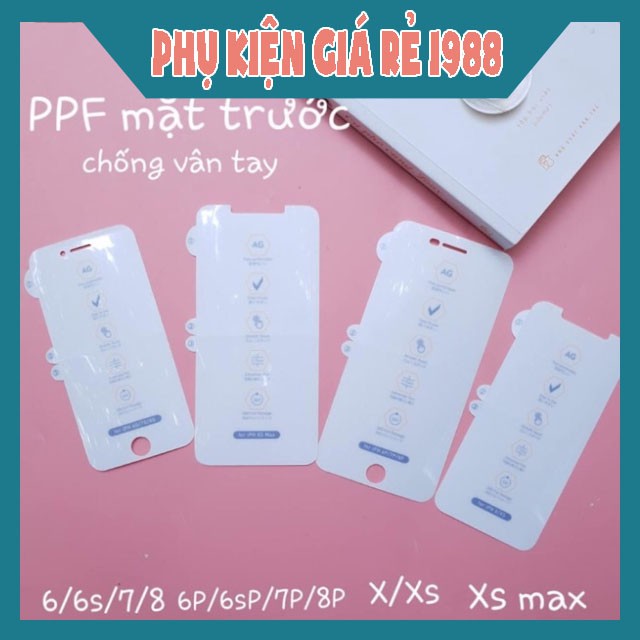 [Đã có iP 14 ] Miếng dán PPF AG (Mặt trước + Mặt Sau) chống vân tay dành cho iPhone 6-&gt;14 Pro Max