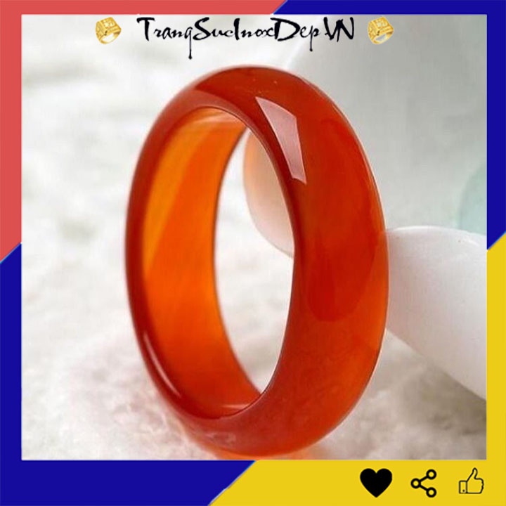 Nhẫn mã não đá đỏ tự nhiên liền khối sáng đẹp, nhiều size dễ chọn, Đeo tay vạn sự may, tặng hộp đựng xinh xắn