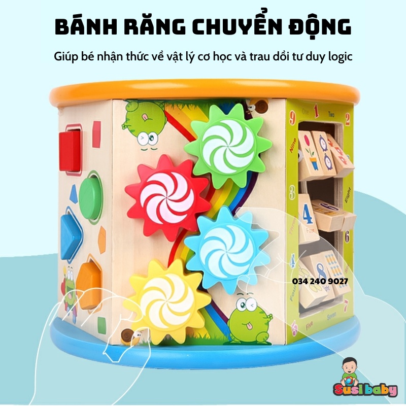 [Freeship] Hộp đồ chơi trí tuệ 8in1 lập phương đa năng phát triển kỹ năng cho bé