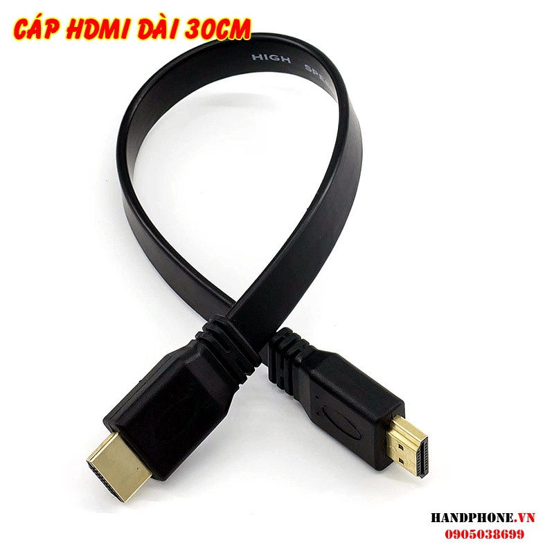 Cáp HDMI dài 30cm (0.3m) Cable High Speed CHUẨN 1.4 FULL HD Hàng chuẩn như hình