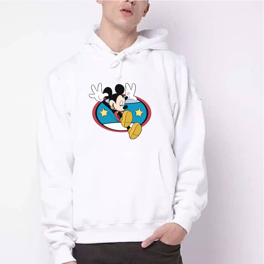[Gió mùa về] Áo nỉ Hoodie thu đông chuột Mickey form suông rộng unisex cổ tròn, chất nỉ bông siêu ấm áo hoạt hình | BigBuy360 - bigbuy360.vn
