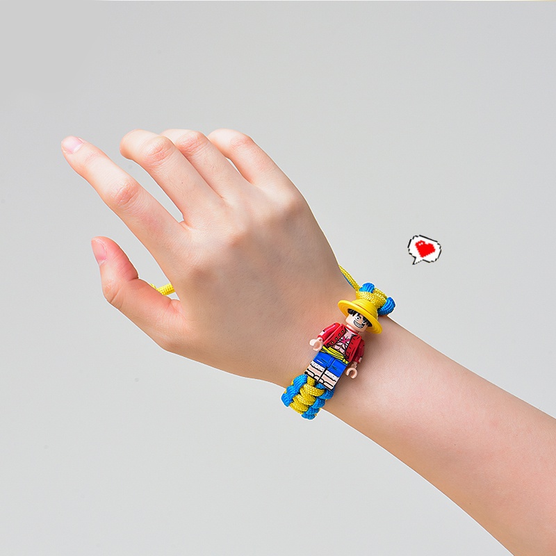 Hoạt Hình Vòng Tay Dây Bện Mặt Khối Lắp Ráp Dễ Thương Có Thể Điều Chỉnh Cho Bé