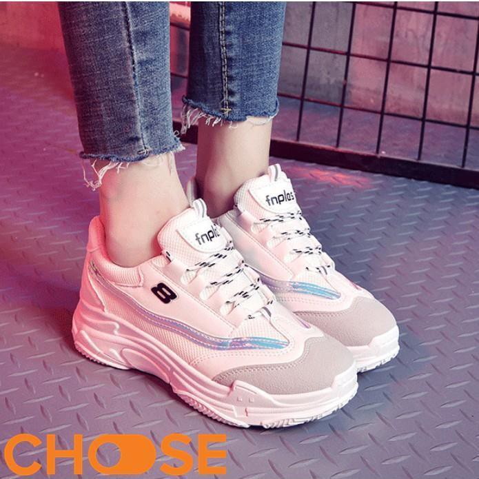 giày snacker Giày Nữ Sneaker Nữ Giày Thể Thao Độn Đế ULZANG Tăng Chiều Cao Viền Màu Cá Tính G29K1 ,