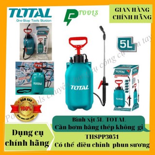 Bình xịt 5 lít Total THSPP3051 bình phun tưới nước cây , thuốc trừ sâu có van an toàn ,dây đeo lưng tiện dụng