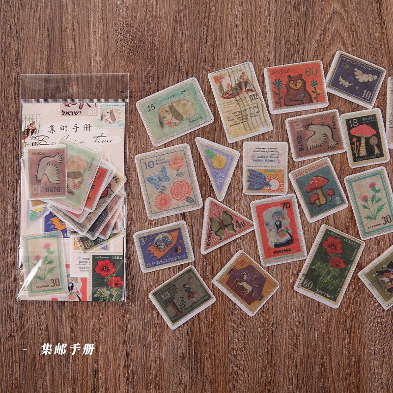 40 Nhãn dán sticker vintage cổ điển phong cách retro trang trí sổ bullet journal, điện thoại, bàn học
