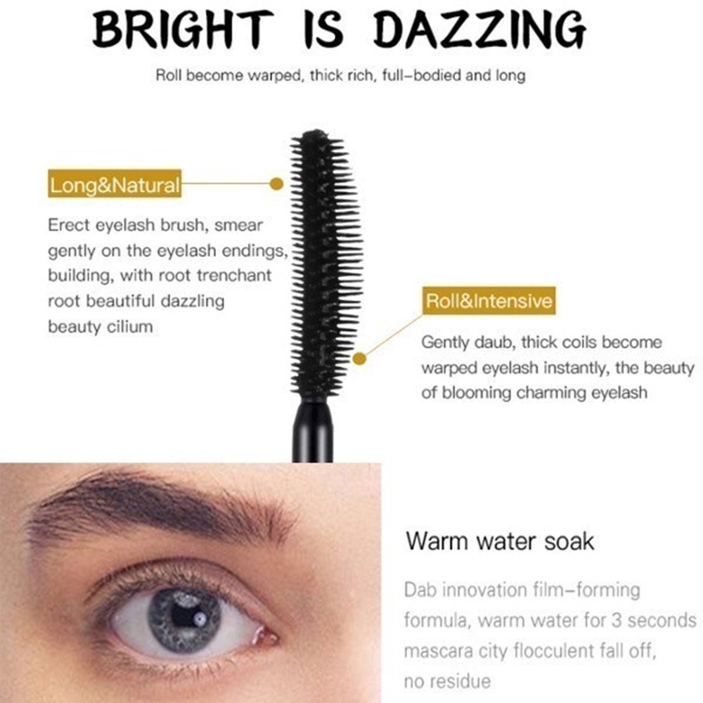 [Hàng mới về] Mascara QIBEST sợi tơ tằm 4D chuốt mi cong dày dài chống thấm nước lâu trôi