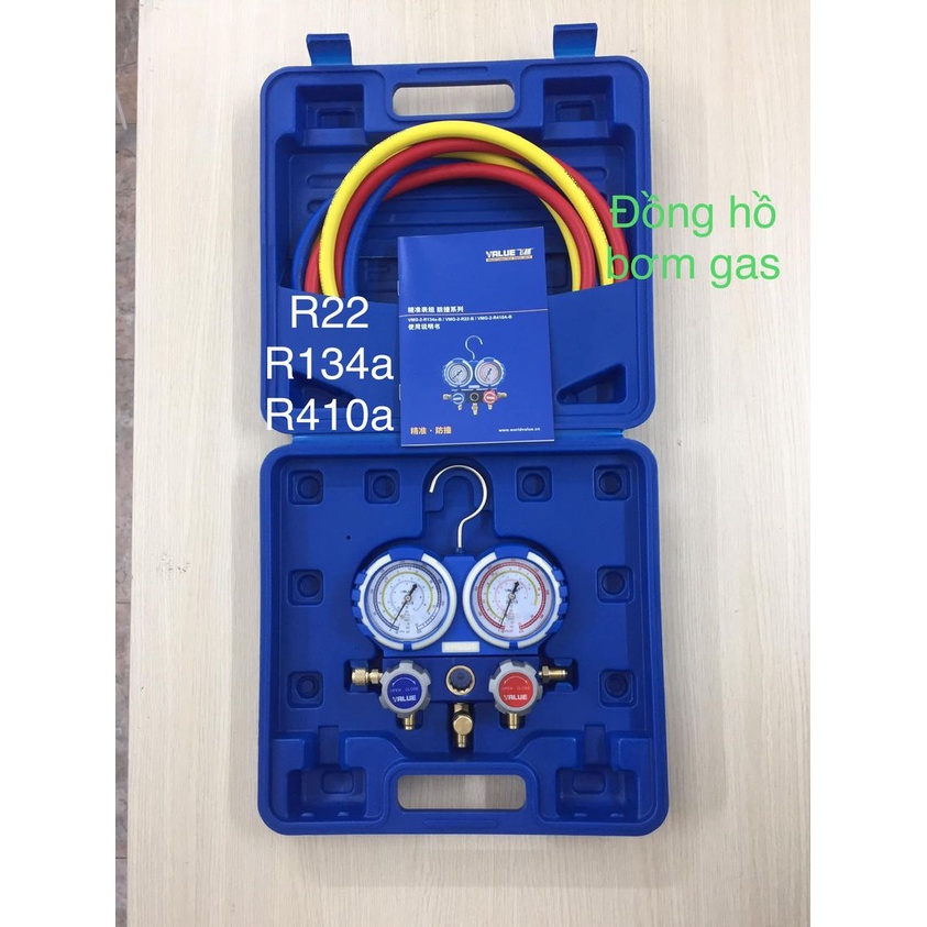 Bộ đồng hồ nạp gas lạnh R410A,R407C, R22, R134a Value