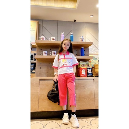 Set Ngố Cổ Trụ Phối Sọc Ngang Cho Bé Gái Đi Chơi Đi Dạo Phố Cực Xịn Sò