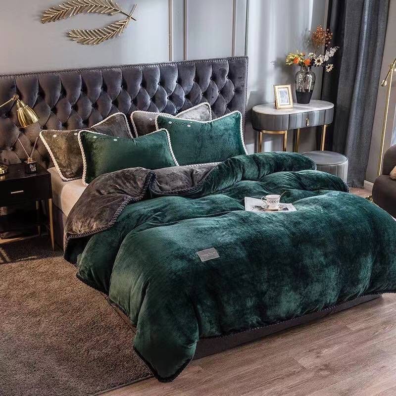 SÉT GA GỐI NỈ NHUNG VIỀN THỪNG 10 MẦU SANG CHẢNH