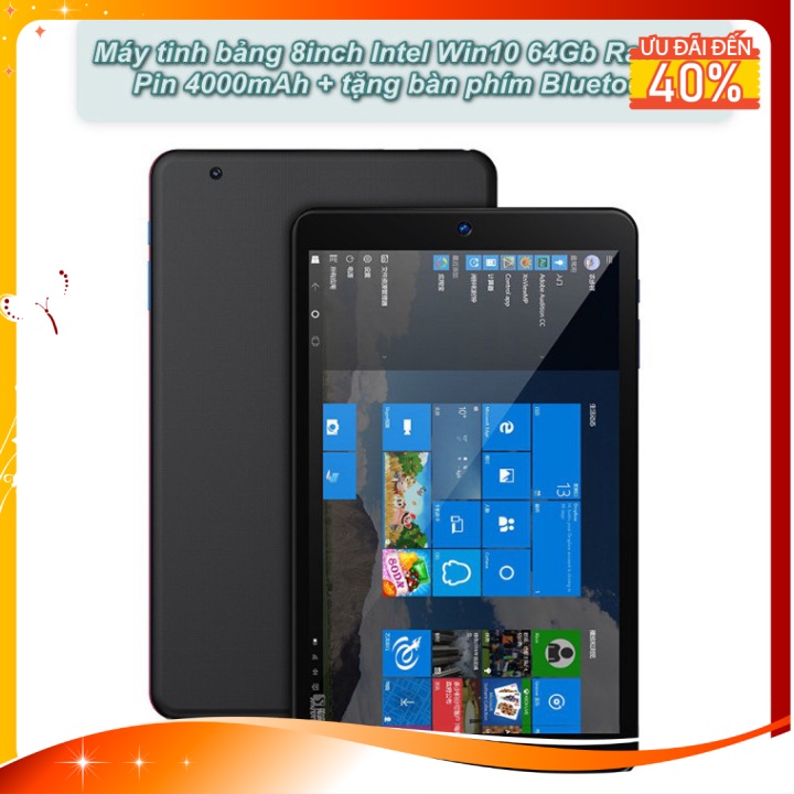 KiaDo - Máy tính bảng 8inch Intel Win10 64Gb Ram 4G 4000mAh + Khuyến mãi tặng kèm bàn phím Bluetooth