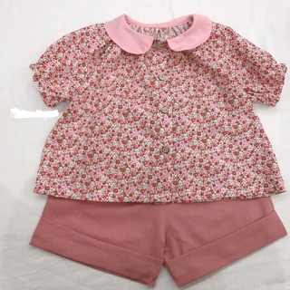 Set bộ áo hoa nhí cổ sen cho bé gái (form bé)