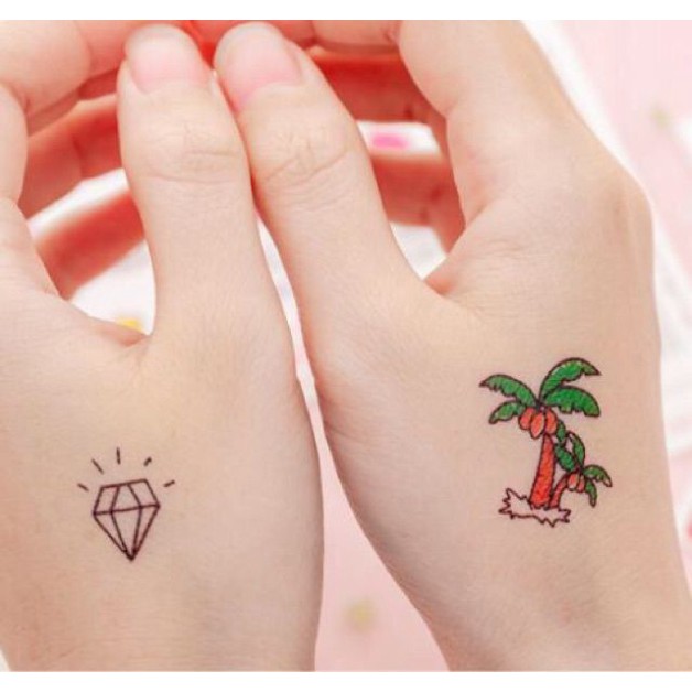 (Thanh lý) Combo 30 tấm hình xăm nước hình xăm dán tatoo mini stickers anime emoji cảm xúc cute đẹp dễ thương giá rẻ