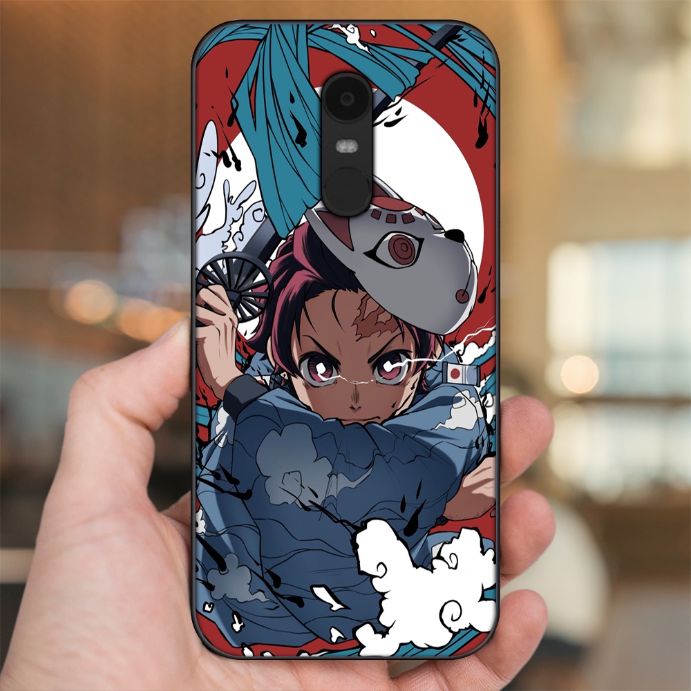 Ốp lưng Xiaomi Redmi 5 Plus viền đen in hình Tanjiro Kimetsu No Yaiba