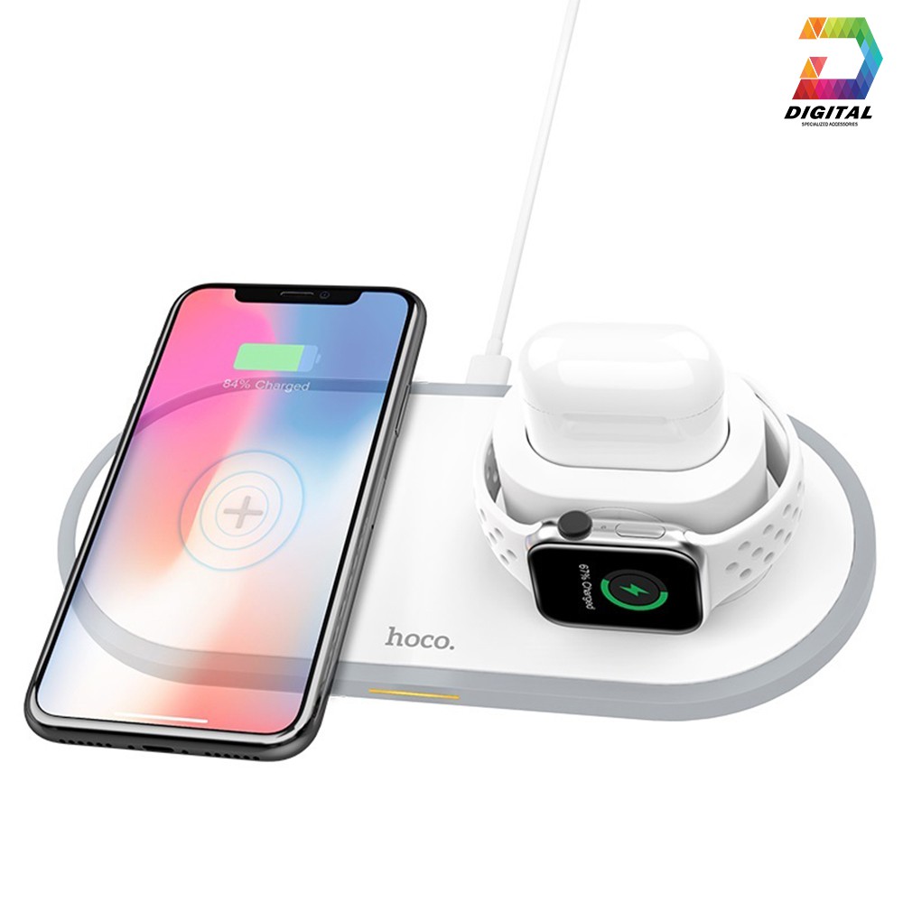 [KHÔNG HỘP] Đế Sạc Không Dây Đa Năng Hoco CW21 3 in 1 Chính Hãng