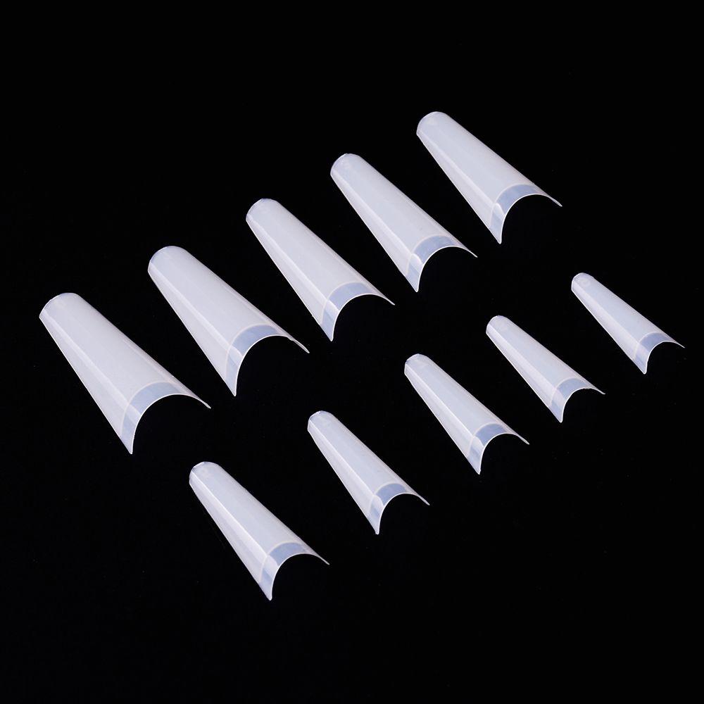 Bộ 100 Móng Tay Giả Nối Dài Bằng Acrylic Tự Nhiên Che Phủ Nửa Móng Tay