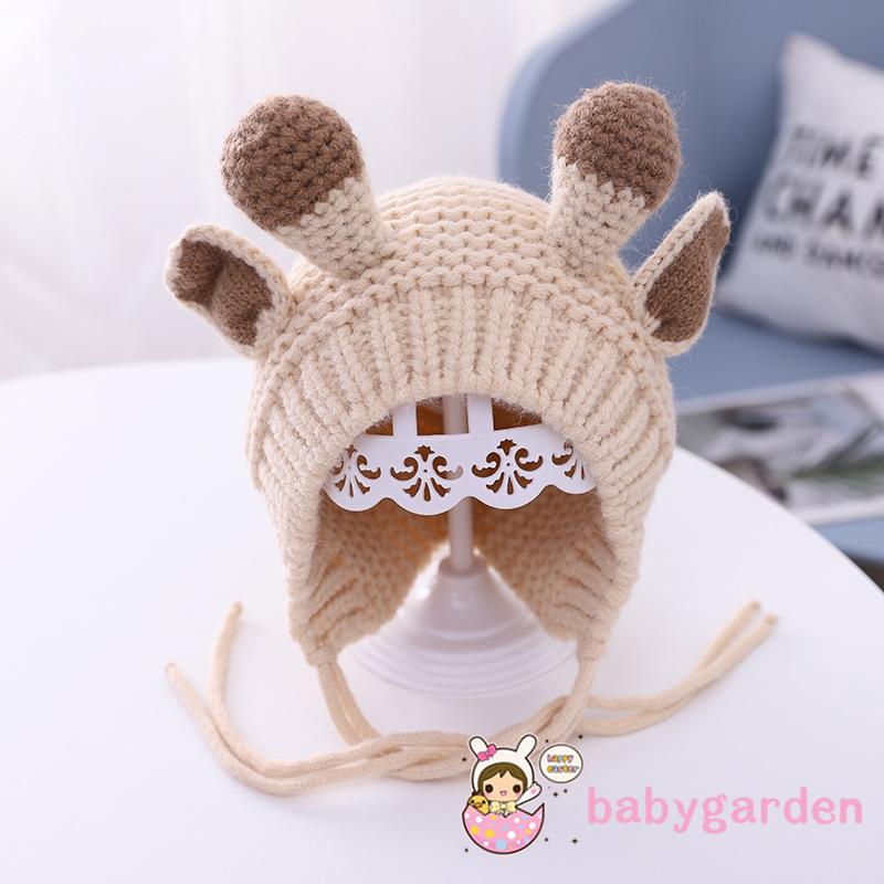 Mũ Len Ấm Áp Mềm Mại Hình Sừng Nai Hợp Thời Trang Cho Bé