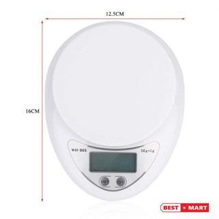 Cân tiểu li thực phẩm điện tử 5kg cho nhà bếp