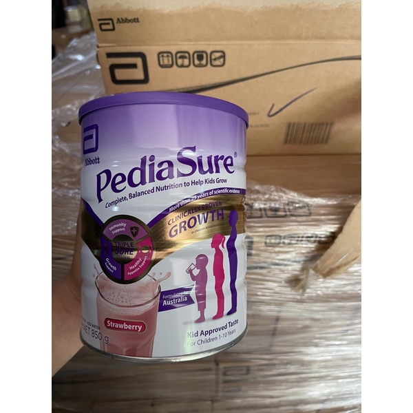 🔥Deal Giá Sỉ🔥( Date 2/2022) Sữa Pediasure nắp tím Úc vị dâu 850g