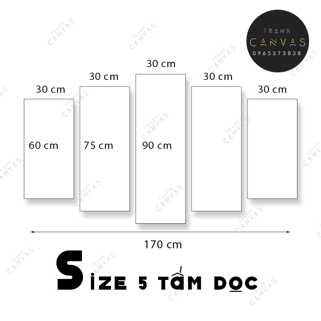 Tranh Canvas Bộ 5 tấm - Treo Phòng Khách