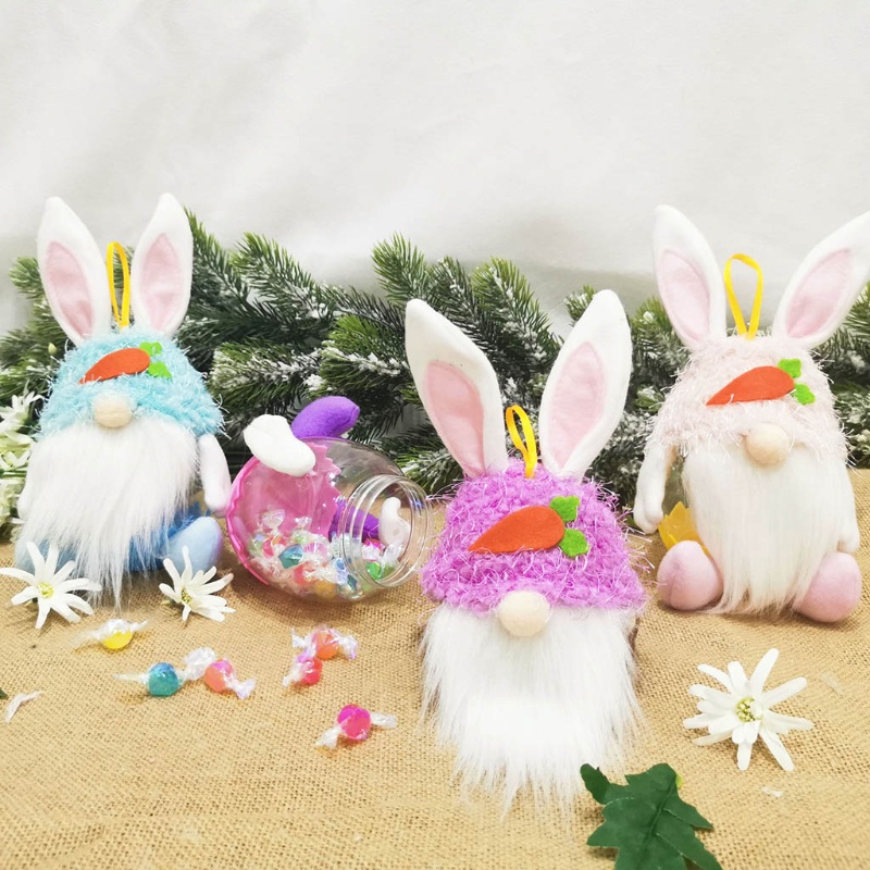 Aoto Hũ Đựng Bánh Quy Bằng Vải Bông Hình Thỏ Tomte Thụy Điển Dễ Thương Trang Trí Cây Thông Giáng Sinh / Thỏ Gnome