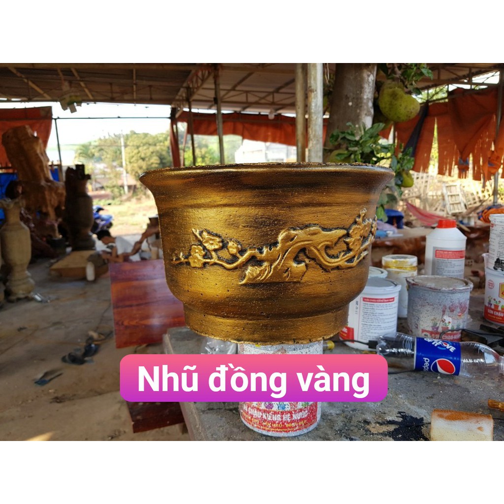 Sơn chậu kiểng sơn ngoại thất ngoài trời màu nhũ đồng vàng