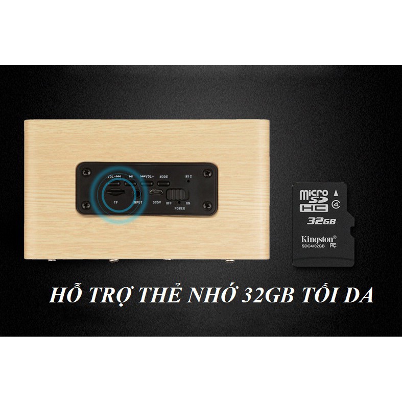 Loa Bluetooth Gỗ Công Suất 10W V5 Công nghệ HIFI Âm Chuẩn, Bass Cực Mạnh