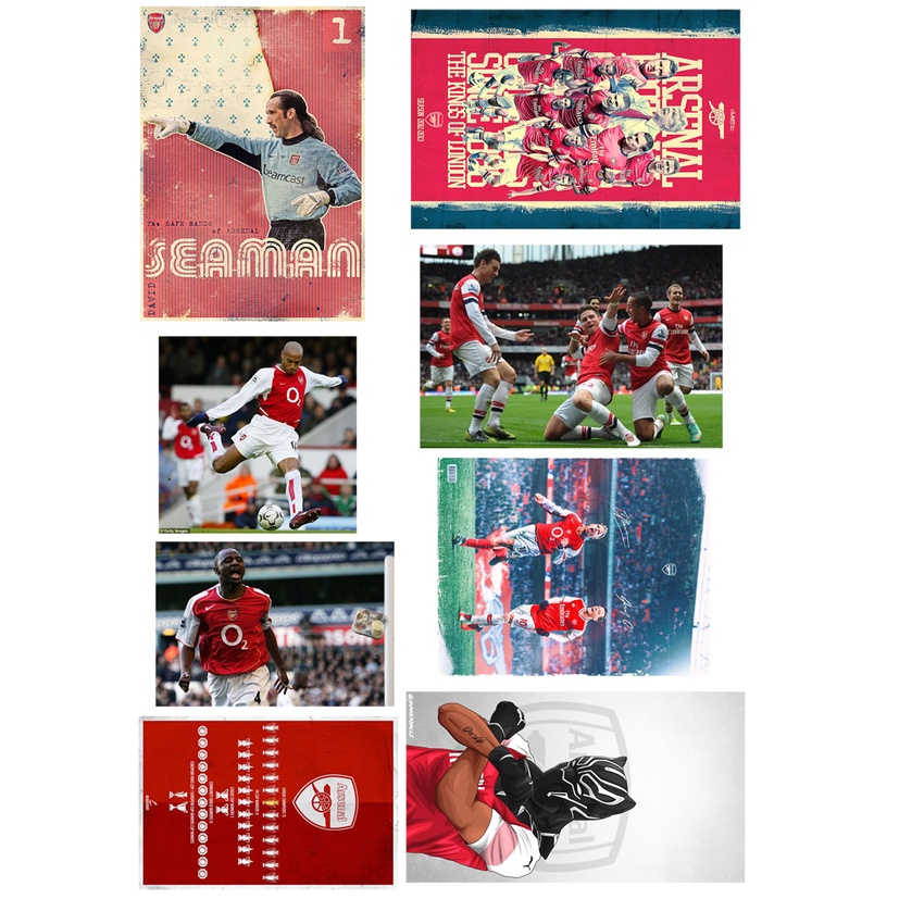 Set 40 hình dán sticker trang trí CLB Arsenal, Henry, Ozil, hình dán laptop