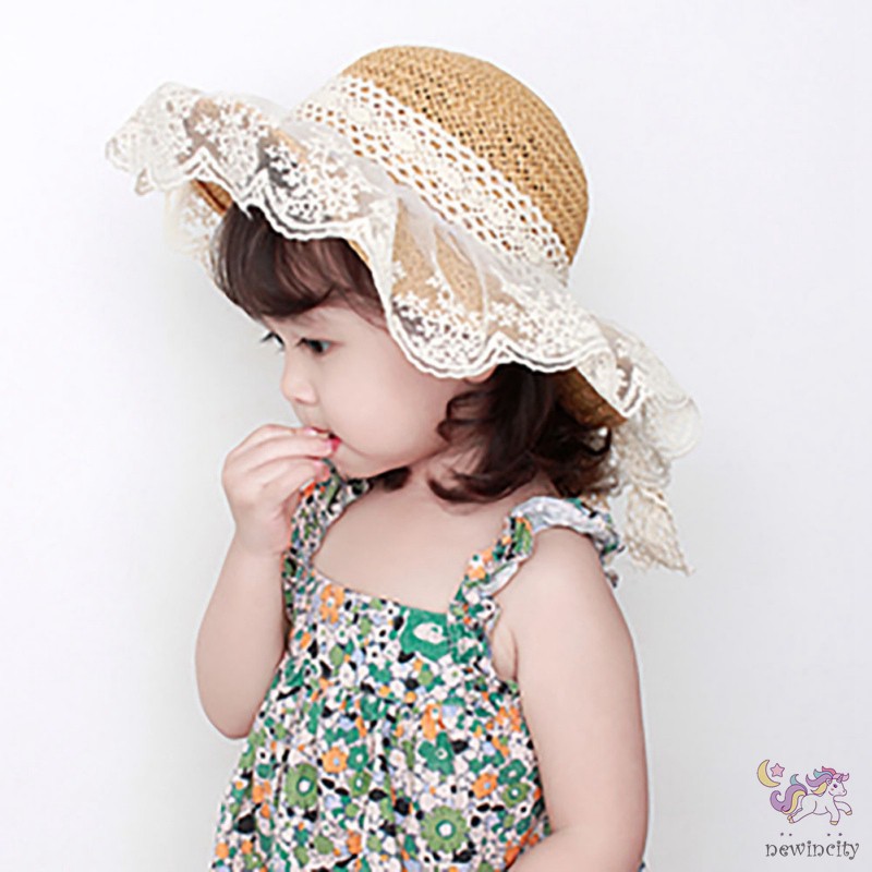 Mũ Cói Đính Nơ Thời Trang Đi Biển Cho Bé