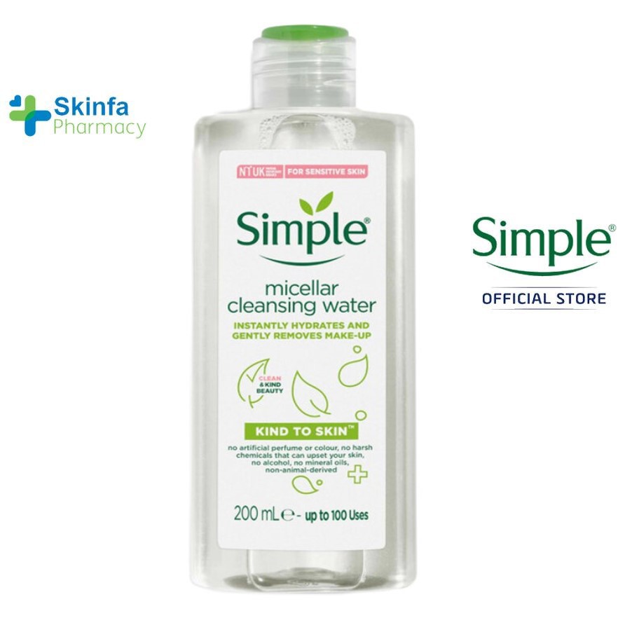 Nước Tẩy Trang Simple Micellar Cleansing Water 200ml - Skinfa.